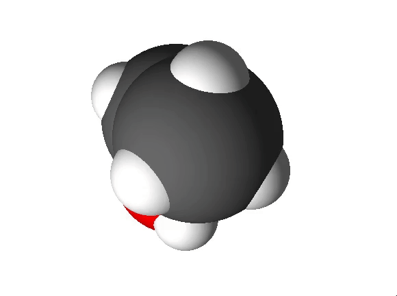 Etanooli molekul.
