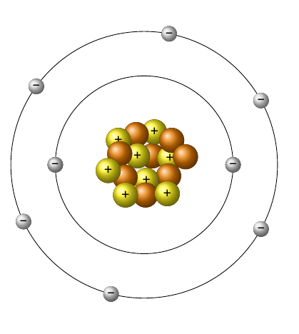 Hapniku aatomi mudel.